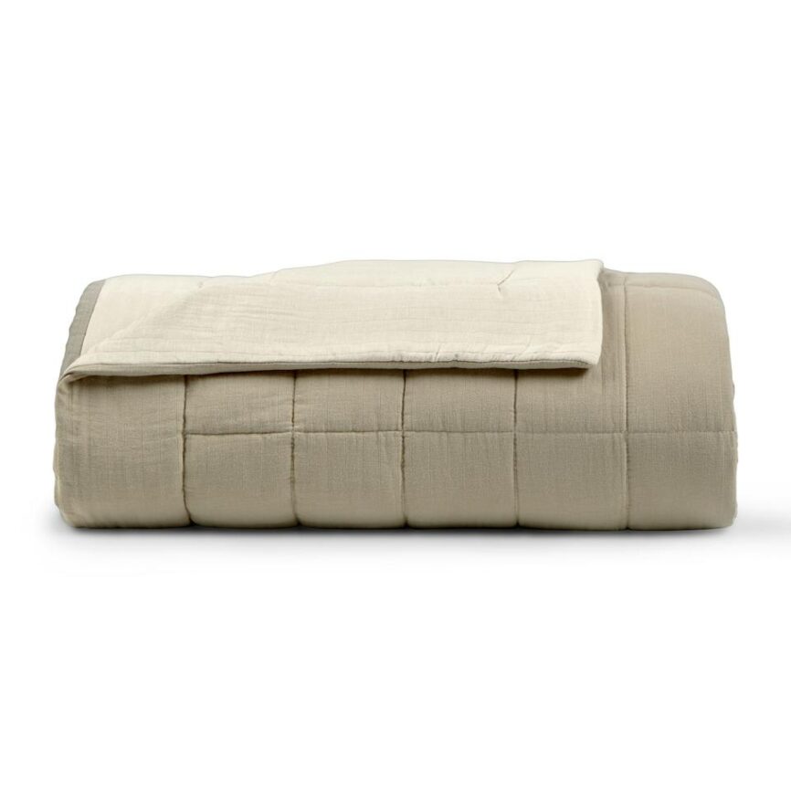 Leni King Cotton Gauze Quilt - Duo Taupe photo 2