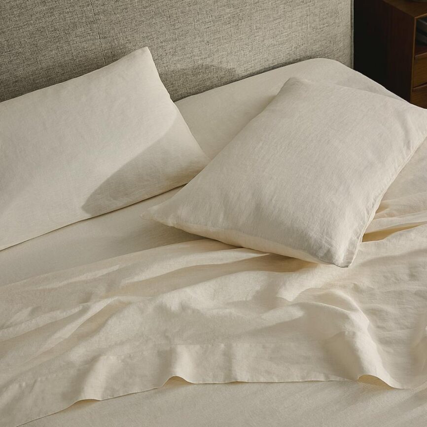 Alto King Linen Sheet Set - Ivory White