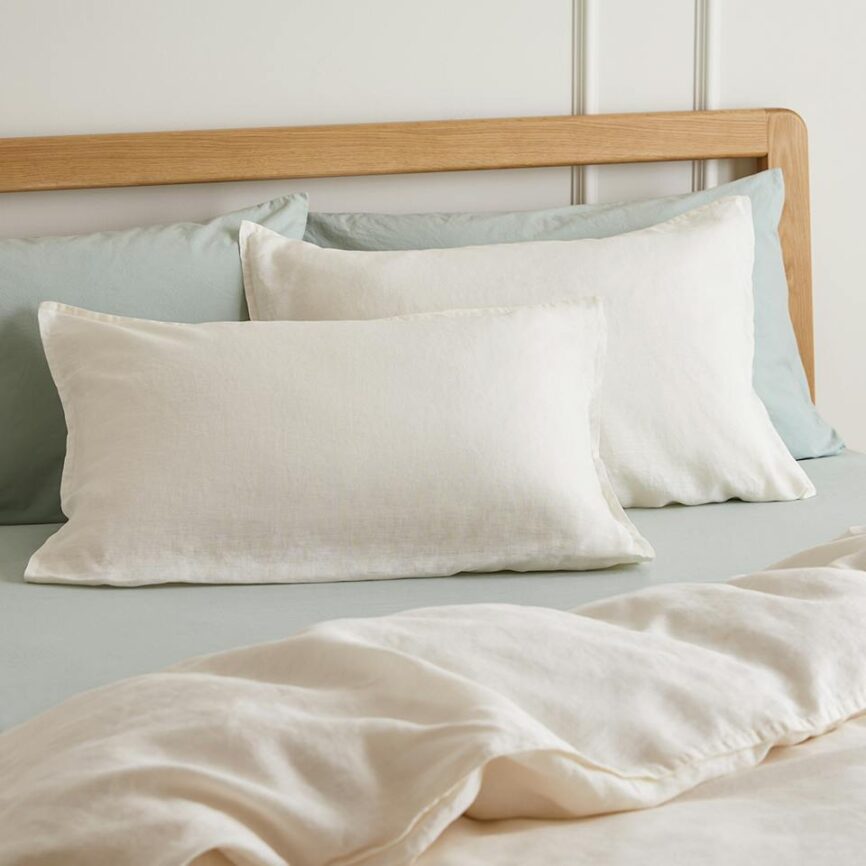 Alto King Linen Sham Set - Ivory White photo 1