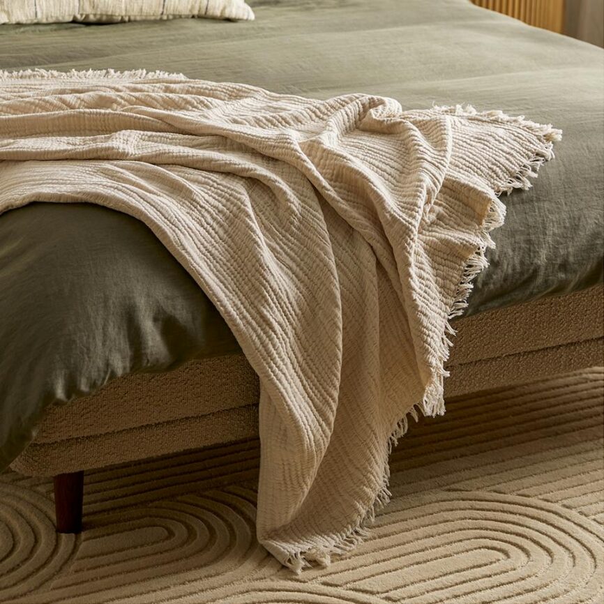 Fresno Cotton Gauze Throw - Light Taupe photo 1