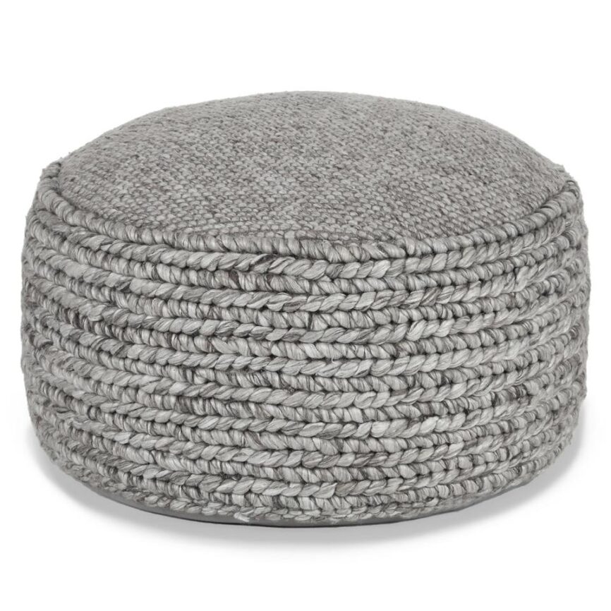 Hira 30" Pouf - Metal Gray photo 2