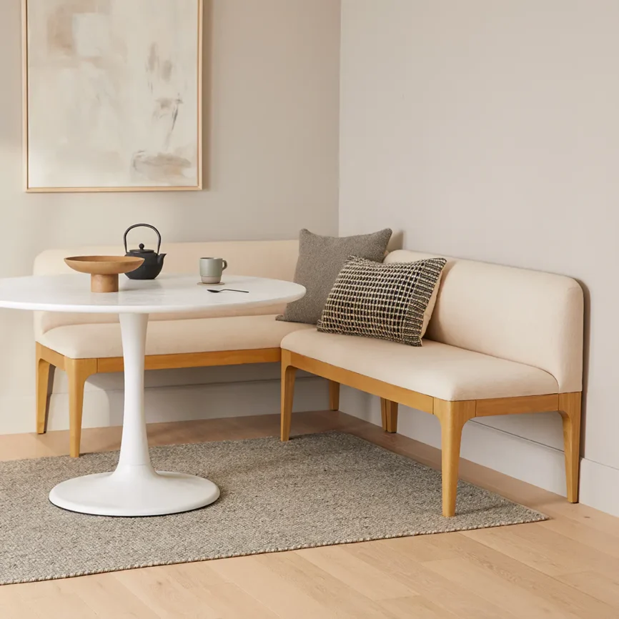 Rosin 53" Armless Banquette - Natural Oak and Sand Ivory