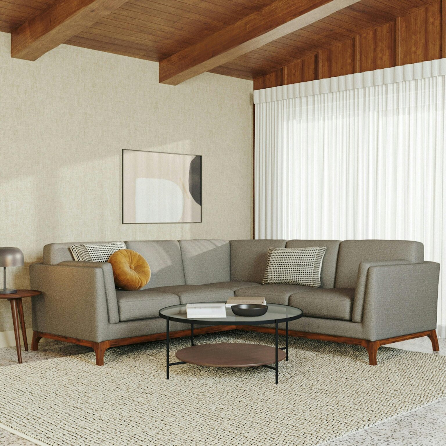 Ceni 88" Corner Sectional - Quarry Gray