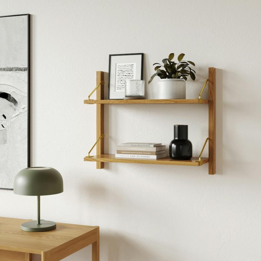 Stark 25" 2-Tier Shelving Unit - Oak photo 1