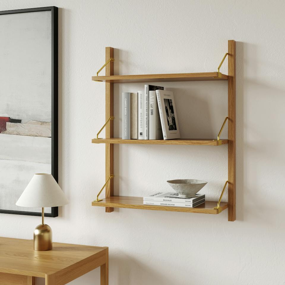 Stark 25" 3-Tier Shelving Unit - Oak photo 1