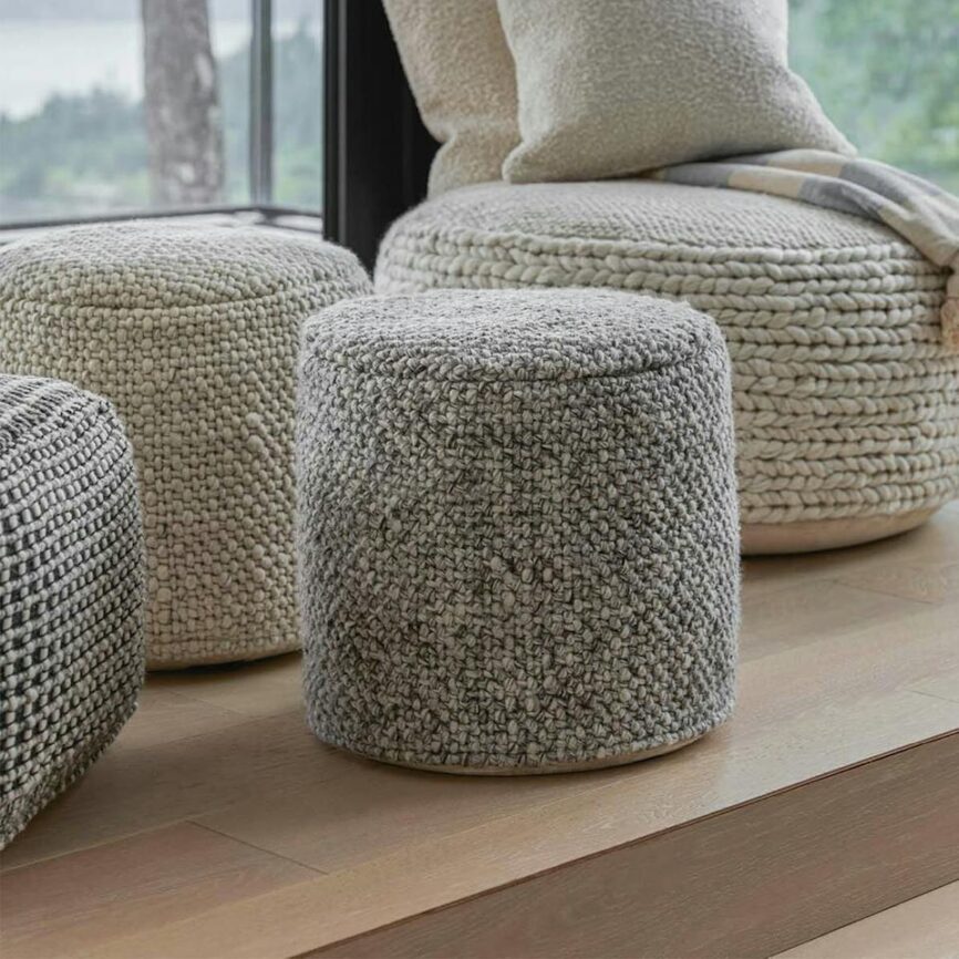 Texa 16" Pouf - Fog Gray photo 1