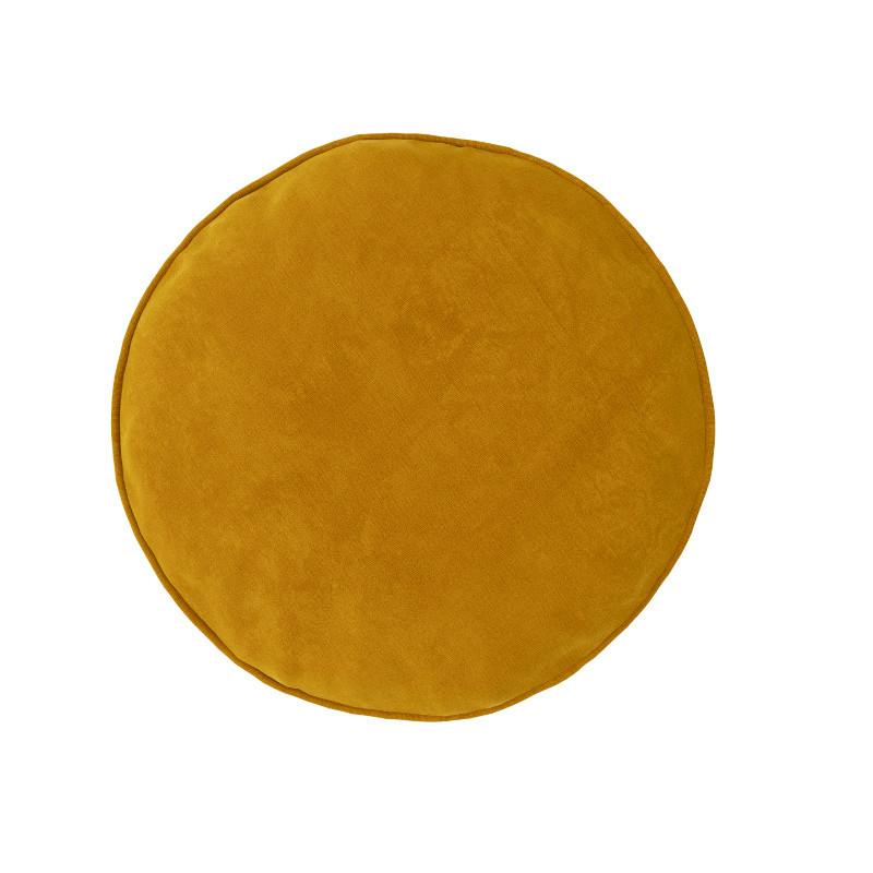 Bonnie Velvet Round Pillow - Plush Yarrow Gold photo 2