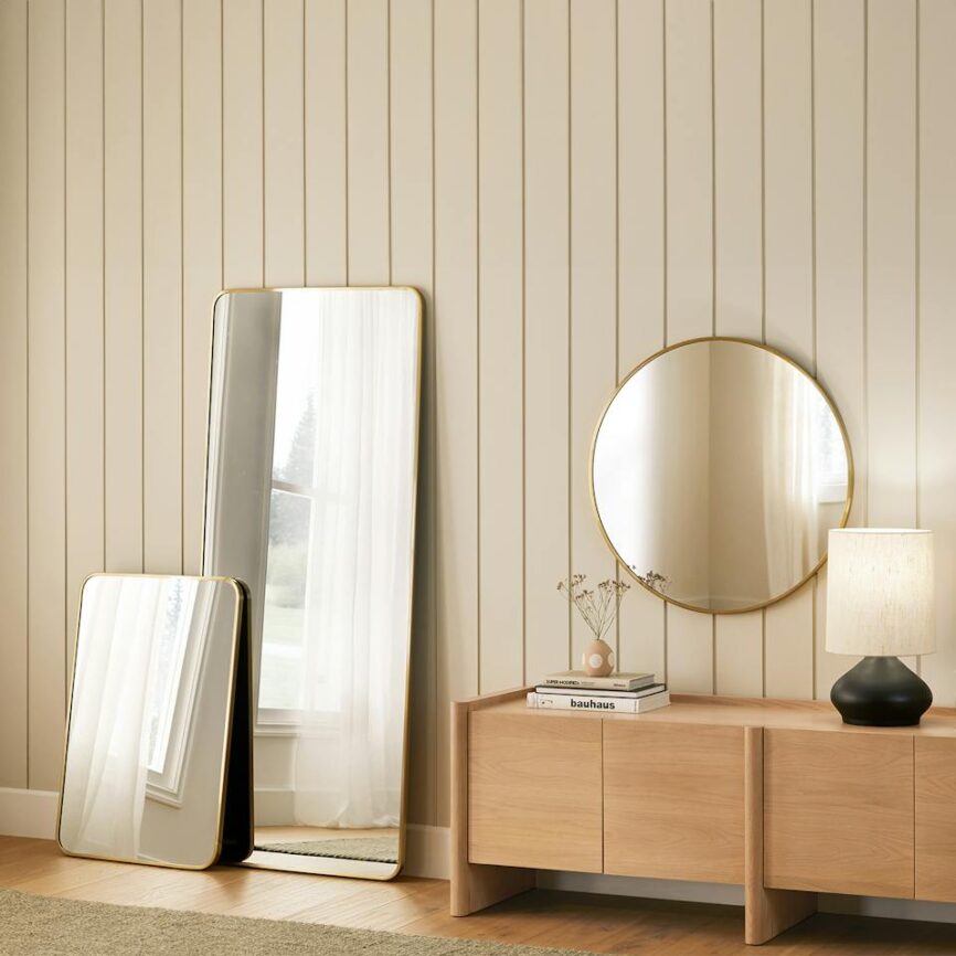 Mansfield Rectangular Wall Mirror - Brass photo 2