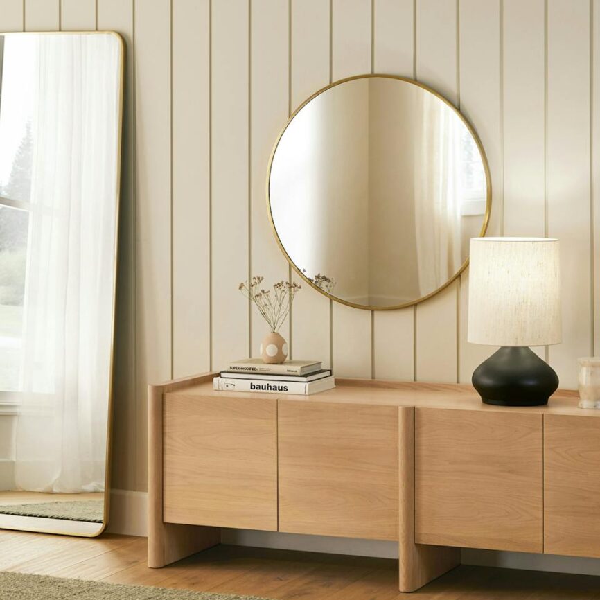 Mansfield Small Round Wall Mirror - Brass photo 2
