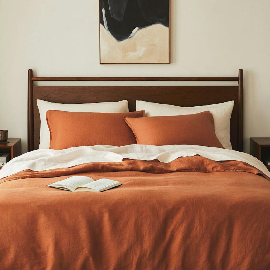 Alto King Linen Sham Set - Clay photo 2