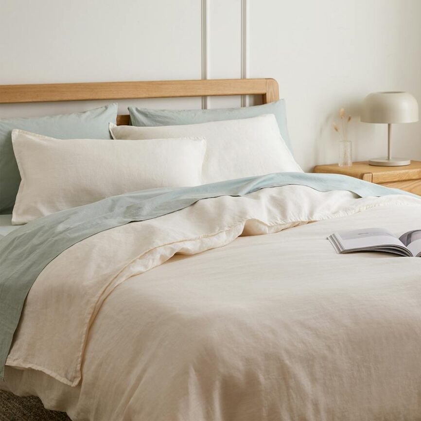 Alto King Linen Sham Set - Ivory White photo 2