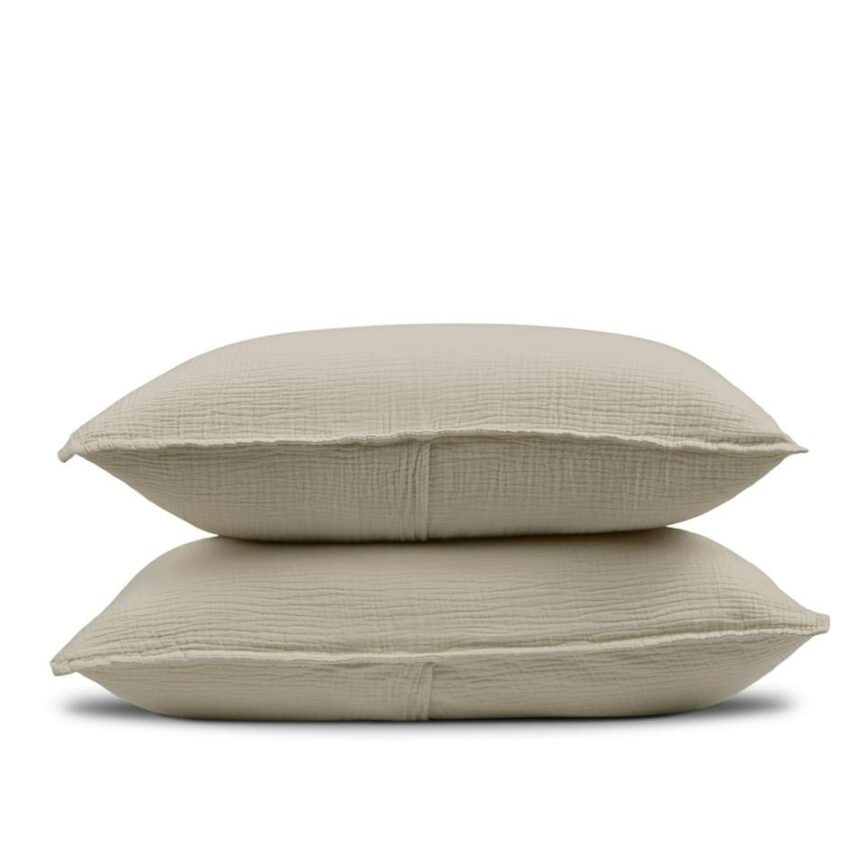 Leni King Cotton Gauze Sham Set - Taupe photo 2
