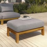 Cove 34.25" Outdoor Ottoman - Basket Gray