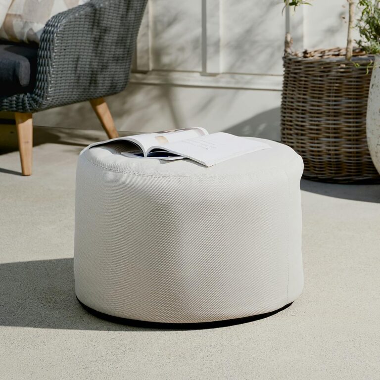 Olara 25" Indoor/Outdoor Pouf - Whisper Gray