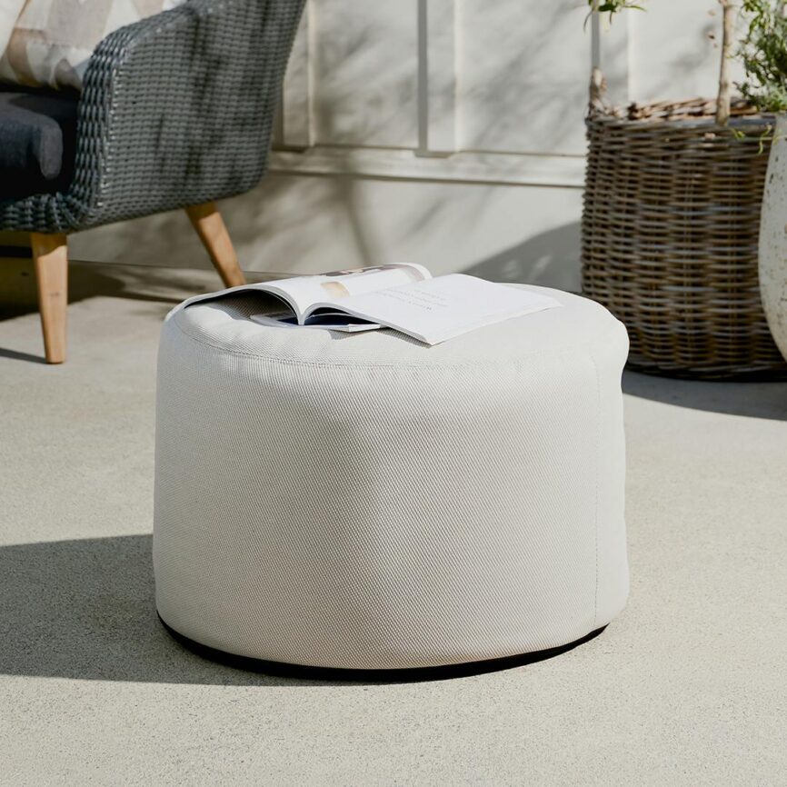 Olara 25" Indoor/Outdoor Pouf - Whisper Gray