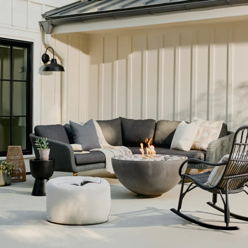 Olara 25" Indoor/Outdoor Pouf - Whisper Gray