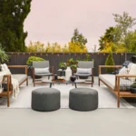 Olara 25" Indoor/Outdoor Pouf - Met Black