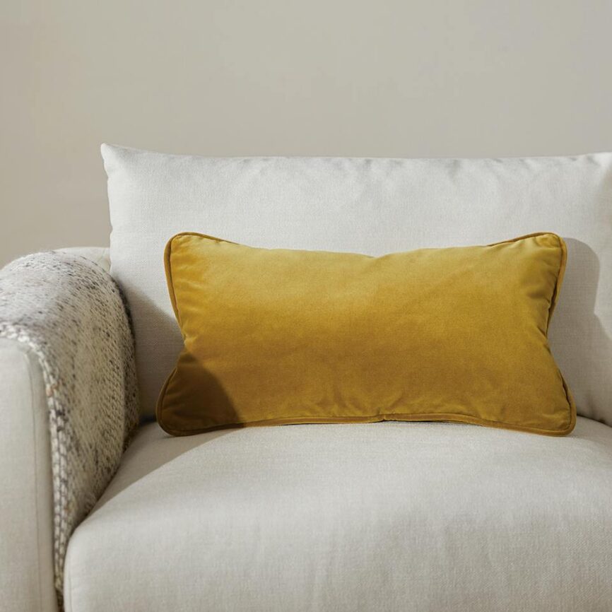 Lucca Velvet Small Pillow - Plush Yarrow Gold photo 1