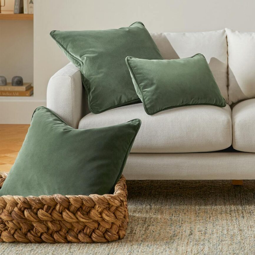 Lucca Velvet Small Pillow - Plush Pacific Green photo 2