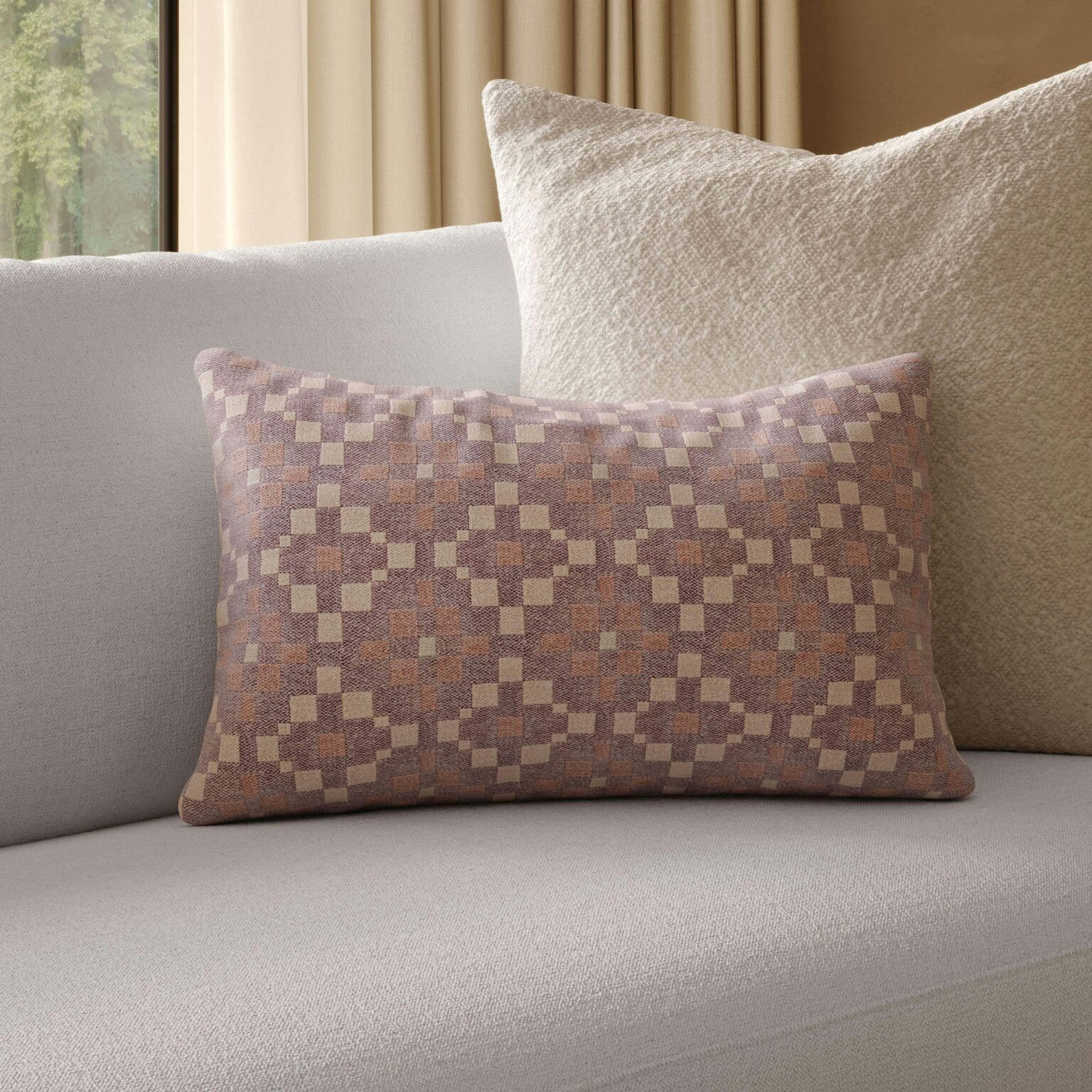 Elfin Small Pillow - Maroon Multi