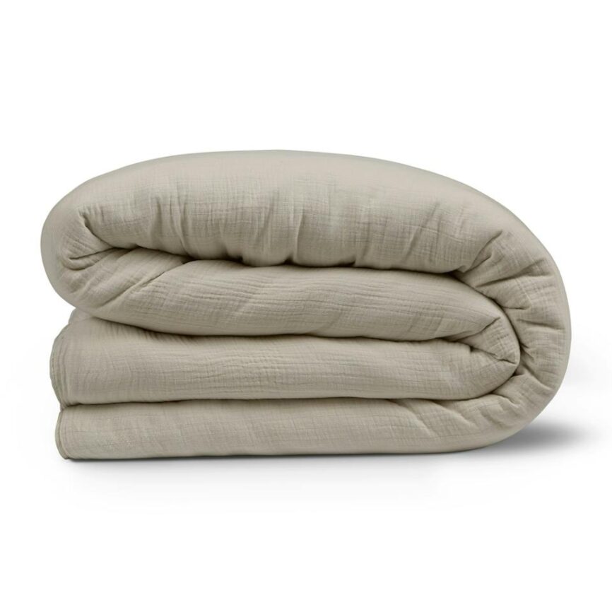 Leni King Cotton Gauze Duvet Cover - Light Taupe photo 2