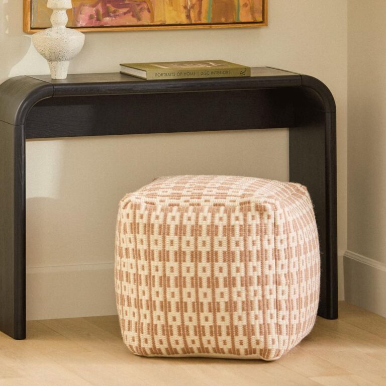 Mia 18" Pouf - Antique Rose