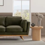 Timber 90" Leather Sofa - Charme Green