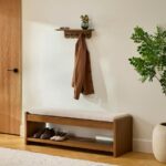 Shelly 24.5" Shelf and Coat Rack - Black and Walnut photo 2