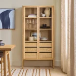 Mysen 35.5" Glass Cabinet - Natural Oak