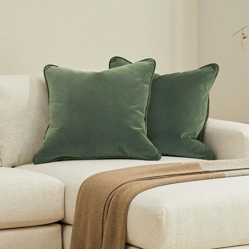 Lucca Velvet Pillow Set - Plush Pacific Green photo 1