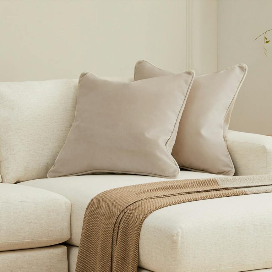 Lucca Velvet Pillow Set - Plush Pacific Taupe photo 1
