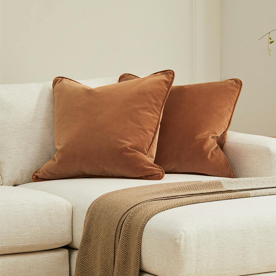 Lucca Velvet Pillow Set - Plush Pacific Rust photo 1