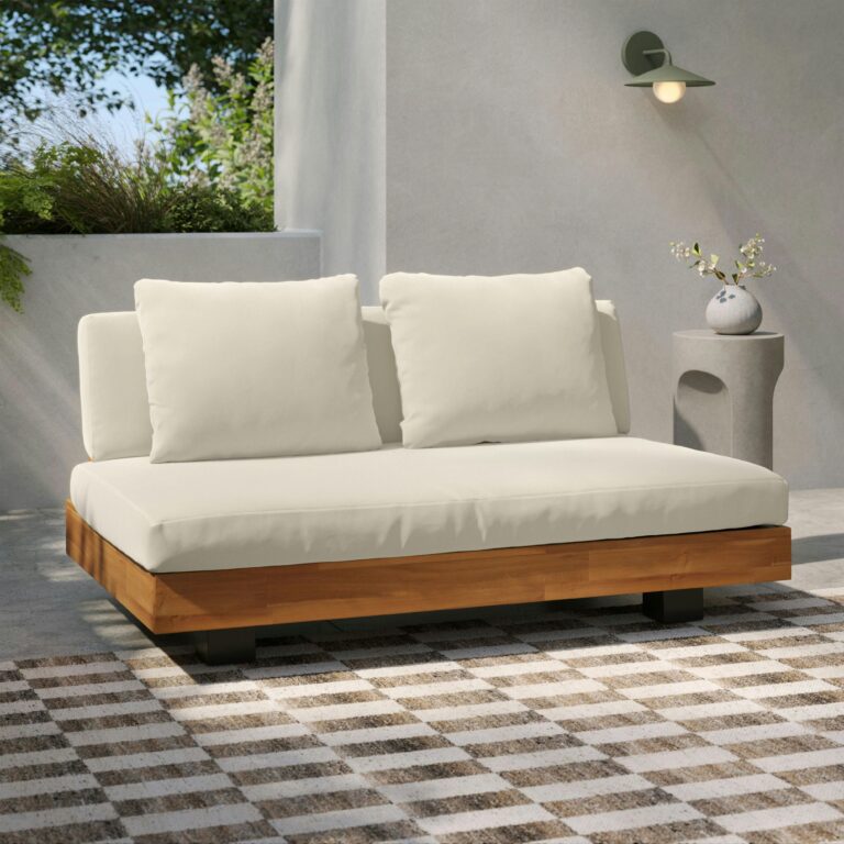 Lubek 50" Outdoor Low Loveseat - Dravite Ivory