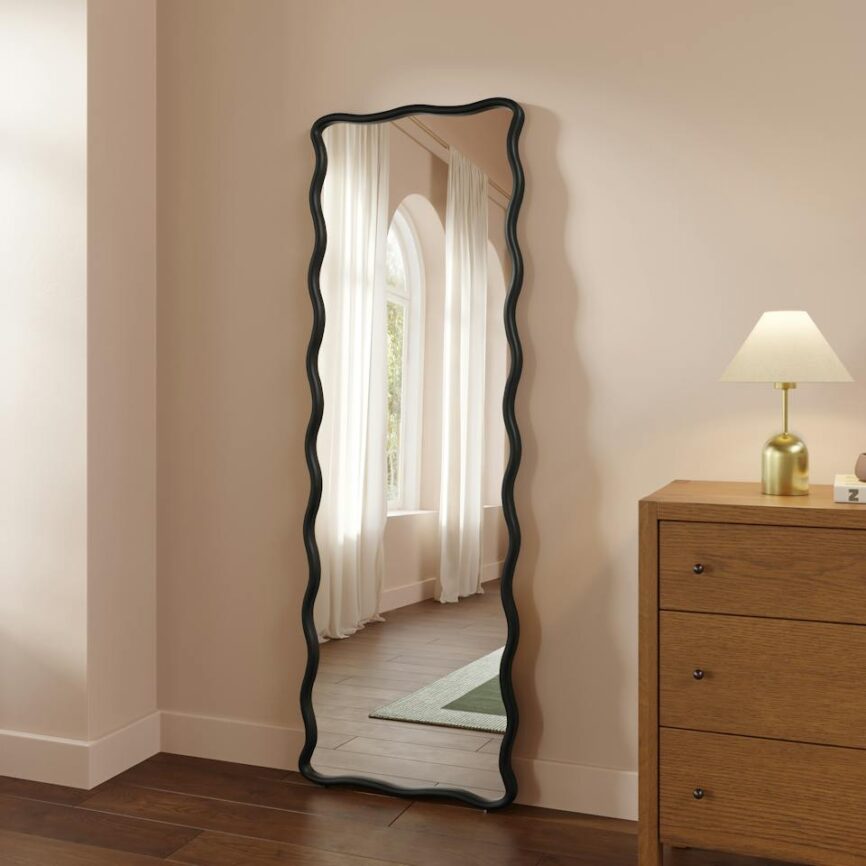 Alma Floor Mirror - Black photo 1
