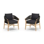 Makali 27" Outdoor Lounge Chair Set - Slate Gray