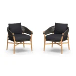 Makali 27" Outdoor Lounge Chair Set - Slate Gray