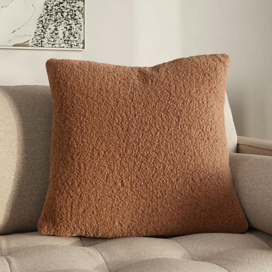 Ella Large Pillow - Short Shearling Rust photo 1