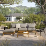 Cove 34.25" Outdoor Ottoman - Basket Gray
