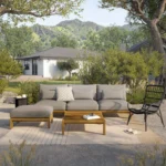 Cove 34.25" Outdoor Ottoman - Basket Gray