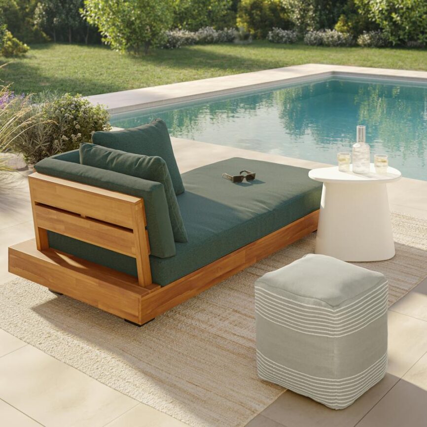 Mika 16" Indoor/Outdoor Pouf - Ridge Taupe photo 2