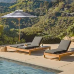Toro 80.5" Outdoor Chaise Lounge - Dravite Black