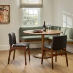 Nosh Leather Dining Chair - Walnut and Black