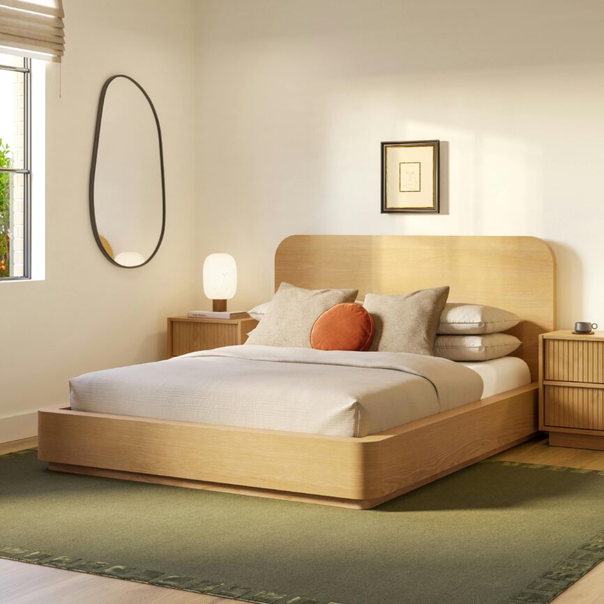 Maren Queen Bed - Natural Oak