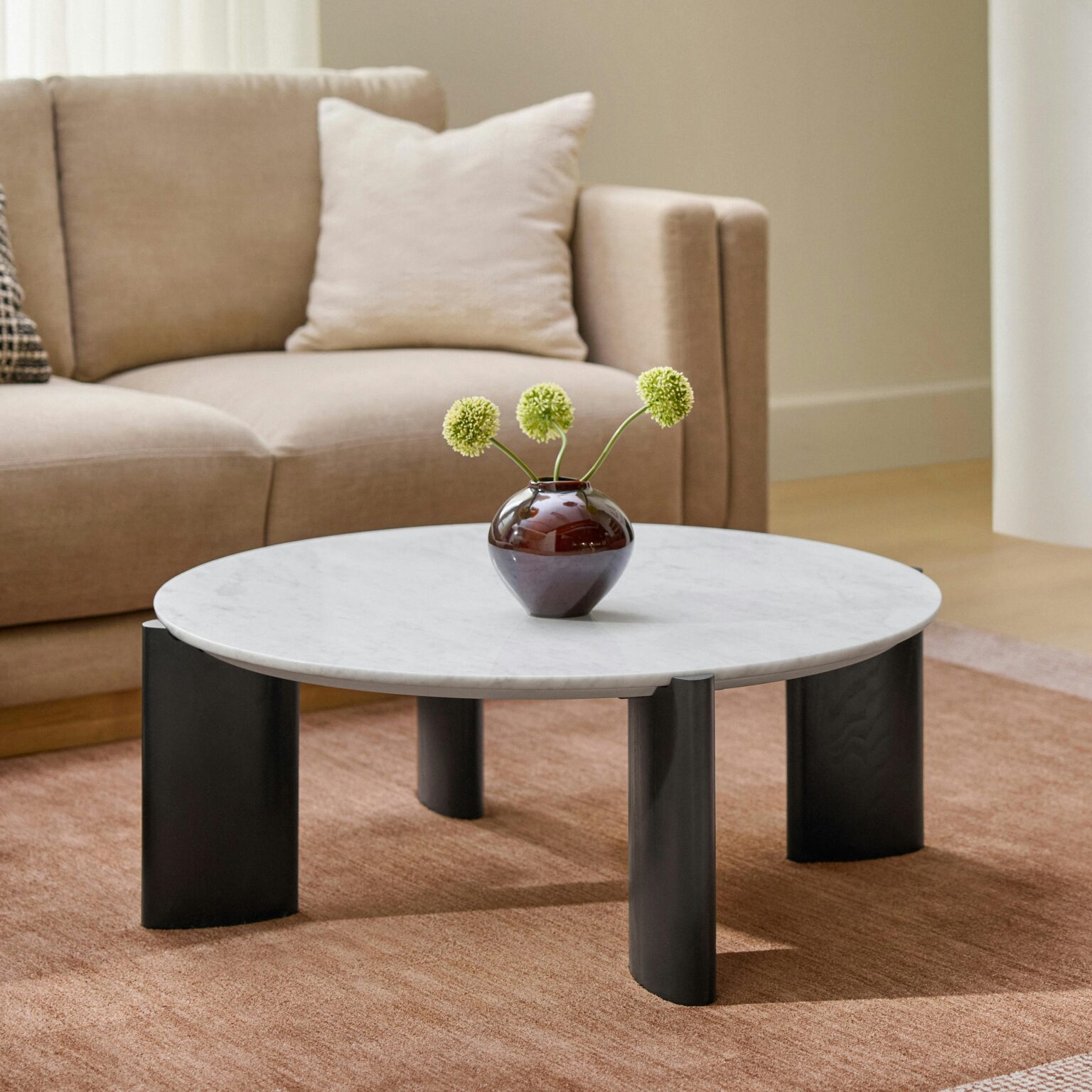 Panela 36" Marble Coffee Table - Black