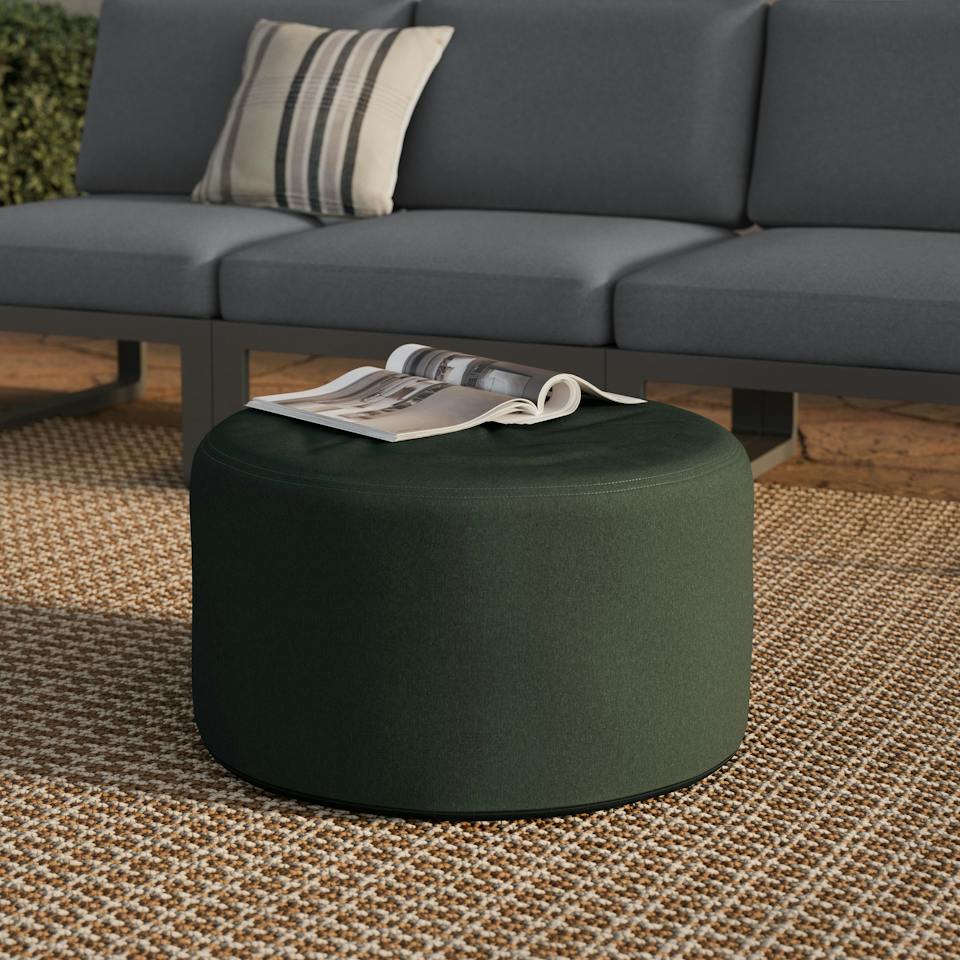Olara 25" Indoor/Outdoor Pouf - Dravite Green photo 1
