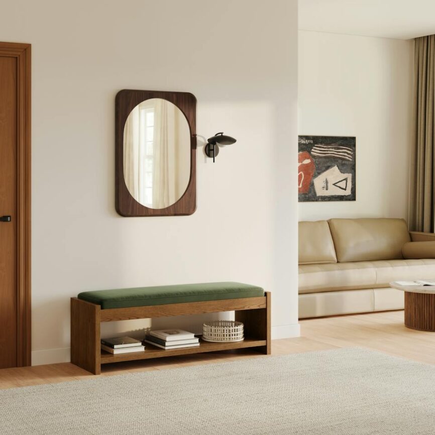 Rilo Large Wall Mirror - Walnut photo 2