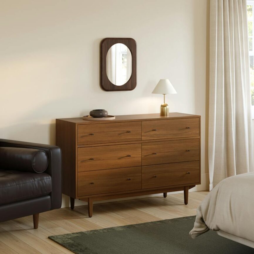 Rilo Small Wall Mirror - Walnut photo 2
