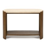 Isla 43.25" Travertine Console - Smoked Oak