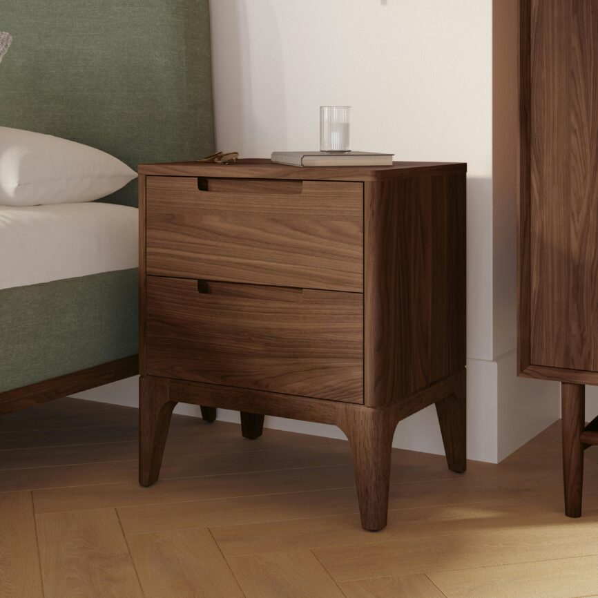 Rosin 2-Drawer Nightstand - Walnut